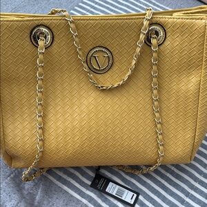 Yellow Woven Tote Bag